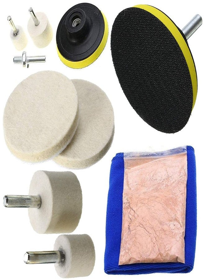 دي آي واي كرافتس مجموعة أدوات تلميع وتنعيم الزجاج (3 بوصات، مجموعة واحدة) تتضمن: مسحوق إزالة خدوش الزجاج (1.75 أونصة)، عجلة لباد، قرص، محول مثقاب، C (3 بوصات، مجموعة واحدة) - Image 1